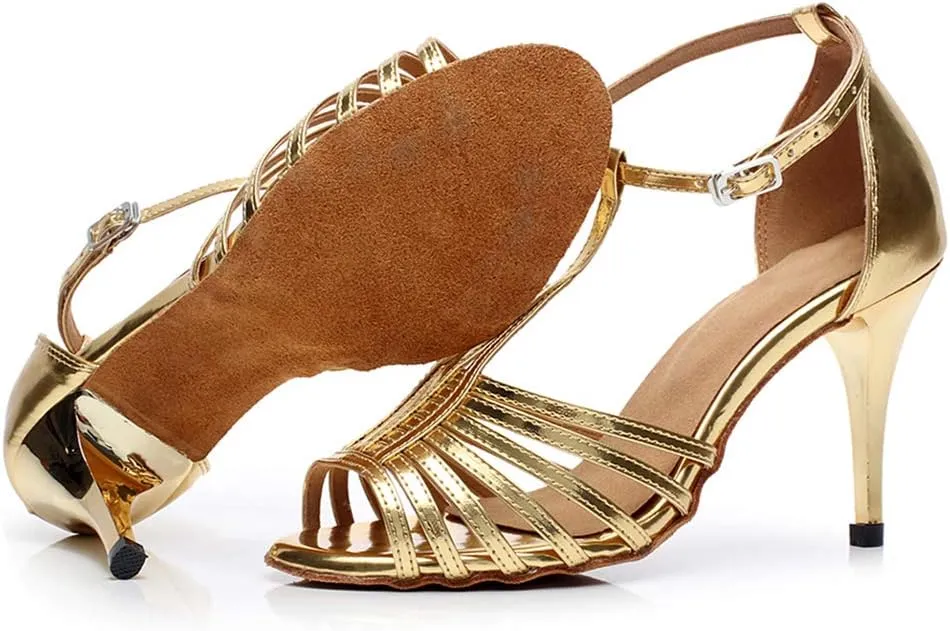 TINRYMX Latin Dance Shoes for Women Salsa Performance Dancing Shoes High Heel,Model QJW-6216
