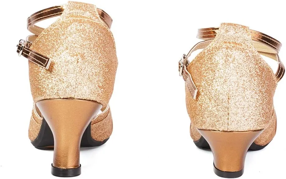 TINRYMX Women Latin Dance Shoes Open Toe Ballroom Salsa Tango Dancing Shoes, Model DY-08-5.5