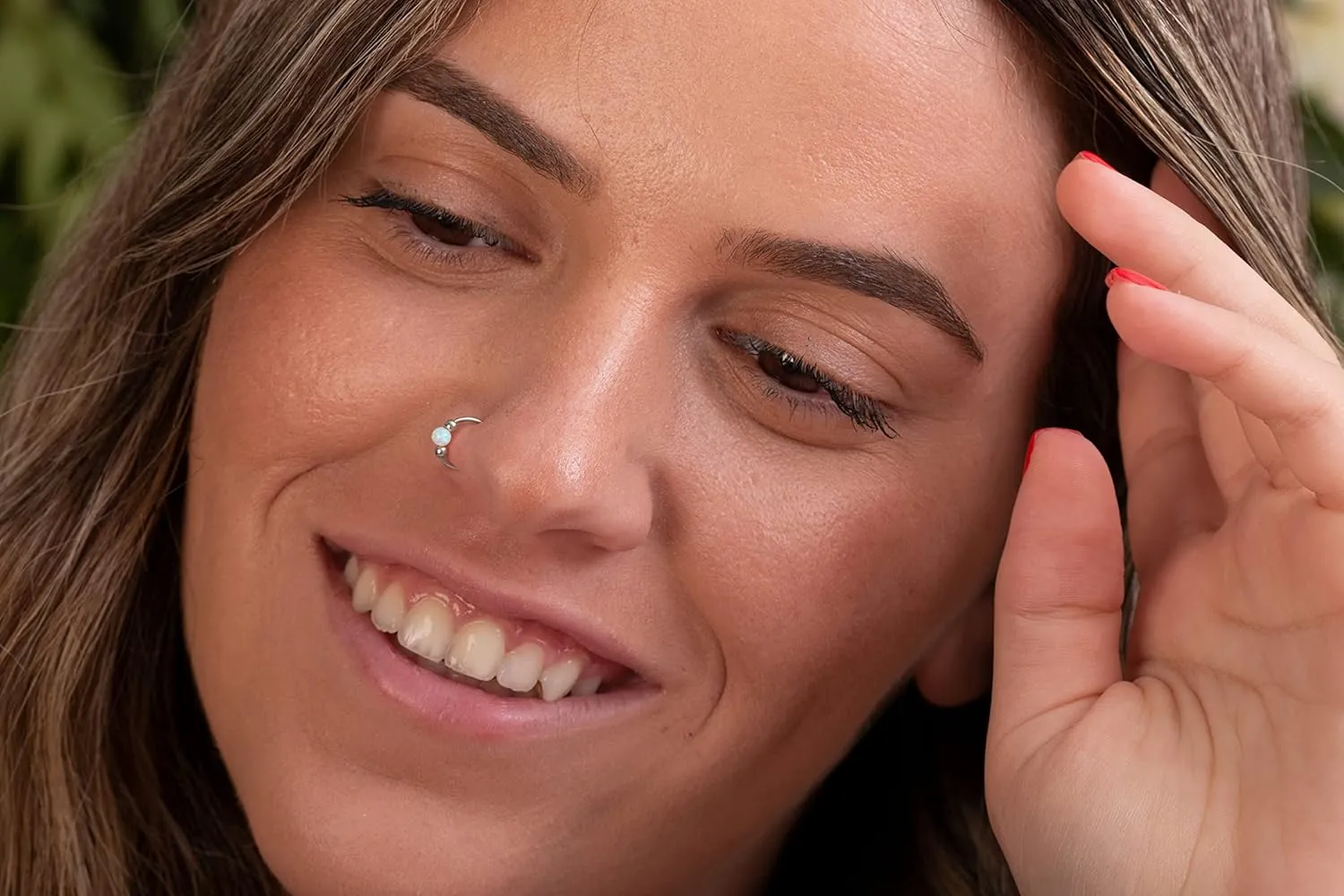Tiny Pearl Nose Ring Hoop 20G - 925 Sterling Silver Nose Piercing Ring For Women 7mm Inner Diameter - White Pearl Nose Rings Handmade