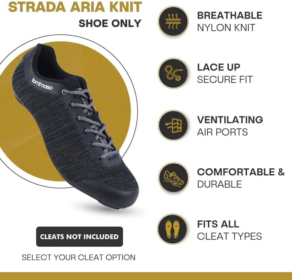 Tommaso Strada Mens SPD & Peloton Shoes2 in 1 Cycling ShoesInstall Your Own Delta or SPD Cleats for Road Bikes, Indoor Cycles or Most Mens BicyclesExplore Bike Accessories