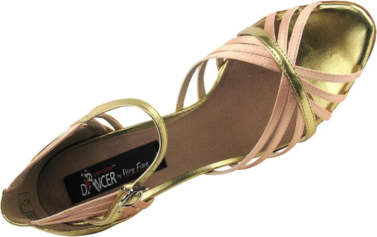 Very Fine Salsa Ballroom Tango Latin Dance Shoes CD3012 Bundle with Dance Shoe Heel Protectors 3" Heel