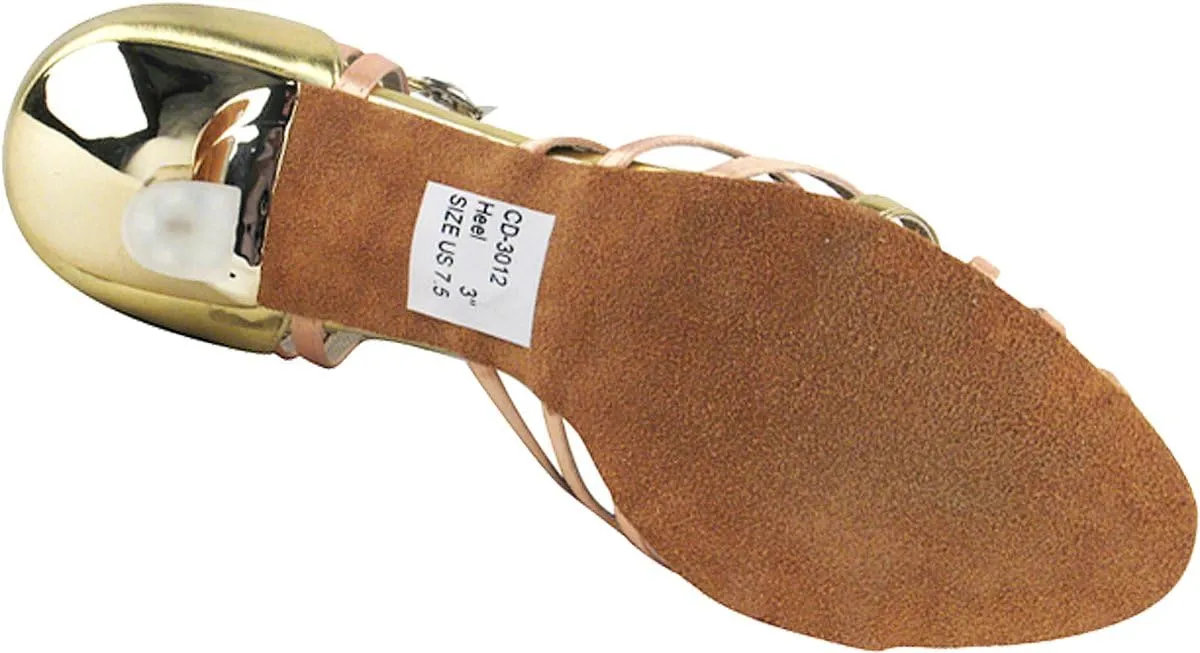Very Fine Salsa Ballroom Tango Latin Dance Shoes CD3012 Bundle with Dance Shoe Heel Protectors 3" Heel