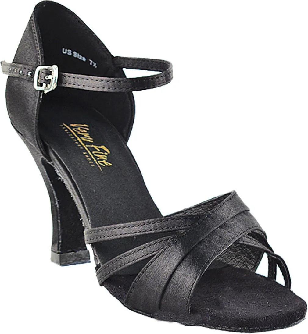 Very Fine Women's Ballroom Dance Shoes Tango Wedding Salsa Dance Shoes Black Satin 6030EB Comfortable Dance Shoes 3" Heel 9.5 M US [Bundle of 5]