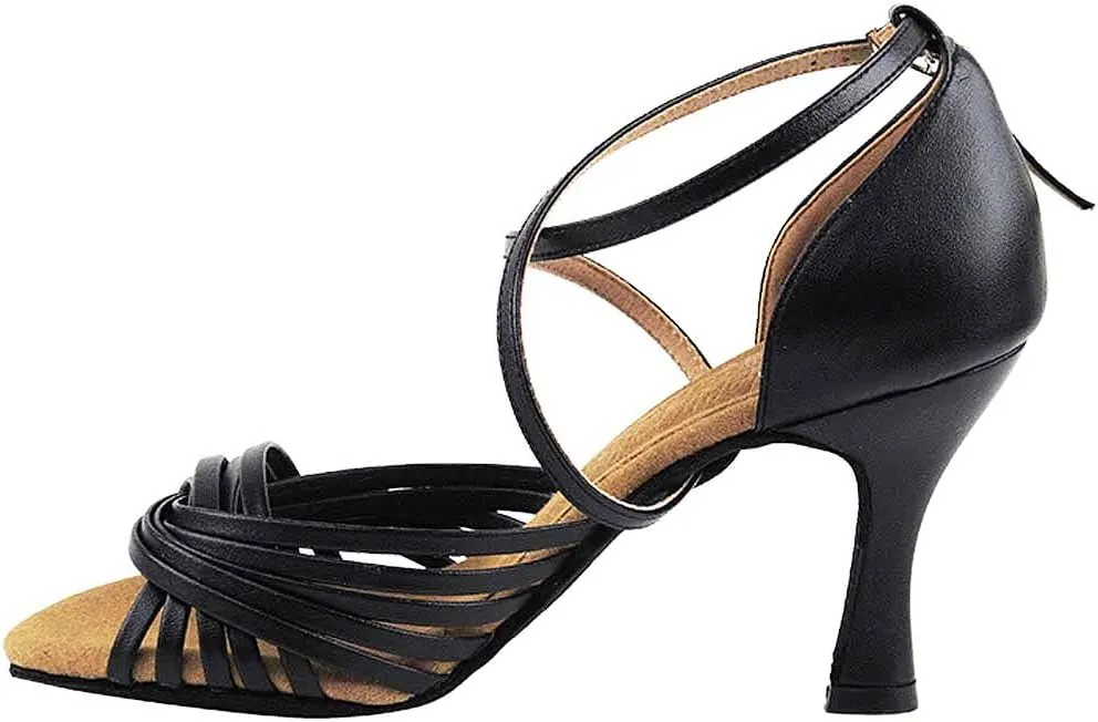 Very Fine Women's Ballroom Dance Shoes Tango Wedding Salsa Shoes S1001EB Comfortable Dance Shoes 3" [Bundle of 5]