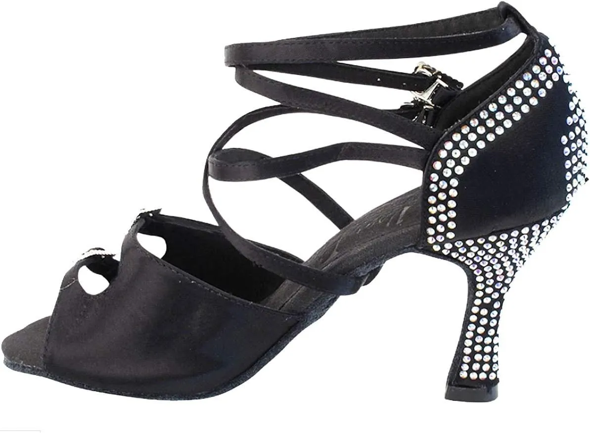 Very Fine Women's Ballroom Dance Shoes Tango Wedding Salsa Shoes S1004CCEB Comfortable Dance Shoes 3" [Bundle of 5]