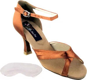 Very Fine Women's Salsa Ballroom Tango Dance Shoes CD2076 Bundle with Back-of-Heel Cushions 2.5 Inch Heel
