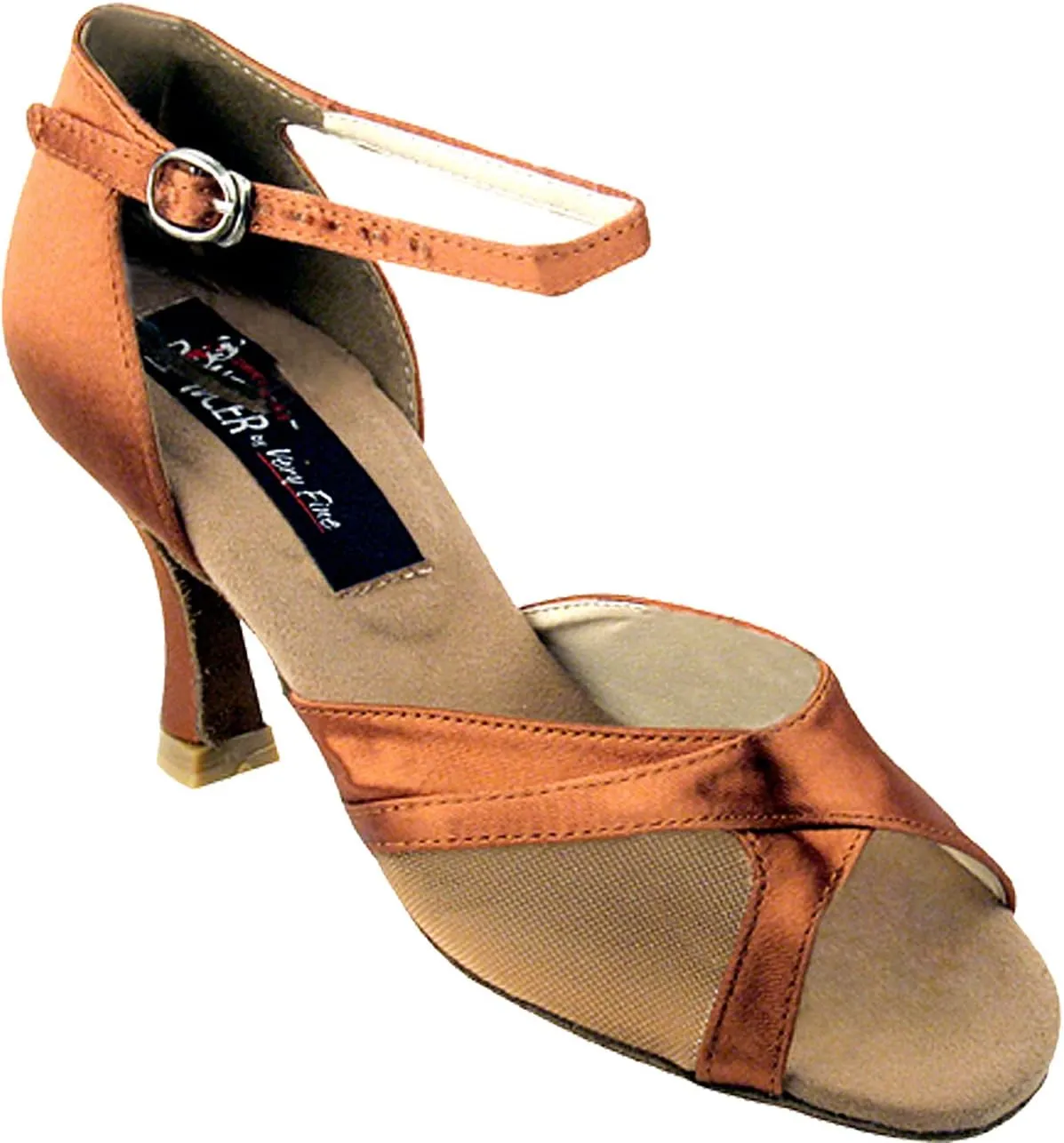 Very Fine Women's Salsa Ballroom Tango Dance Shoes CD2076 Bundle with Back-of-Heel Cushions 2.5 Inch Heel