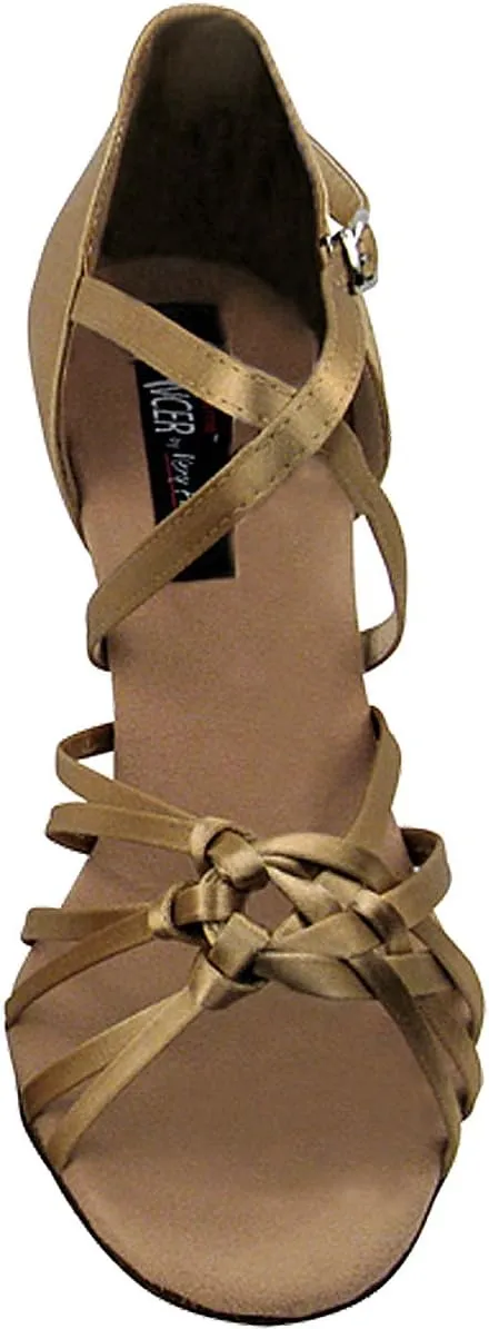 Very Fine Women's Salsa Ballroom Tango Dance Shoes CD2151 Bundle with Back-of-Heel Cushions 2.5 Inch Heel