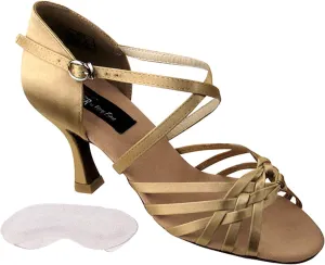 Very Fine Women's Salsa Ballroom Tango Dance Shoes CD2151 Bundle with Back-of-Heel Cushions 2.5 Inch Heel