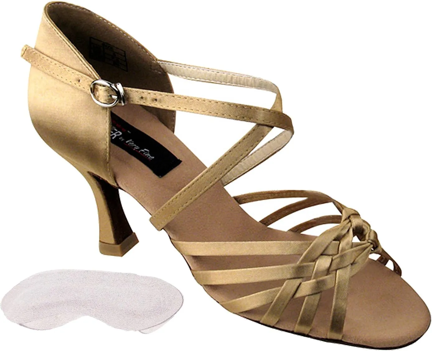 Very Fine Women's Salsa Ballroom Tango Dance Shoes CD2151 Bundle with Back-of-Heel Cushions 2.5 Inch Heel