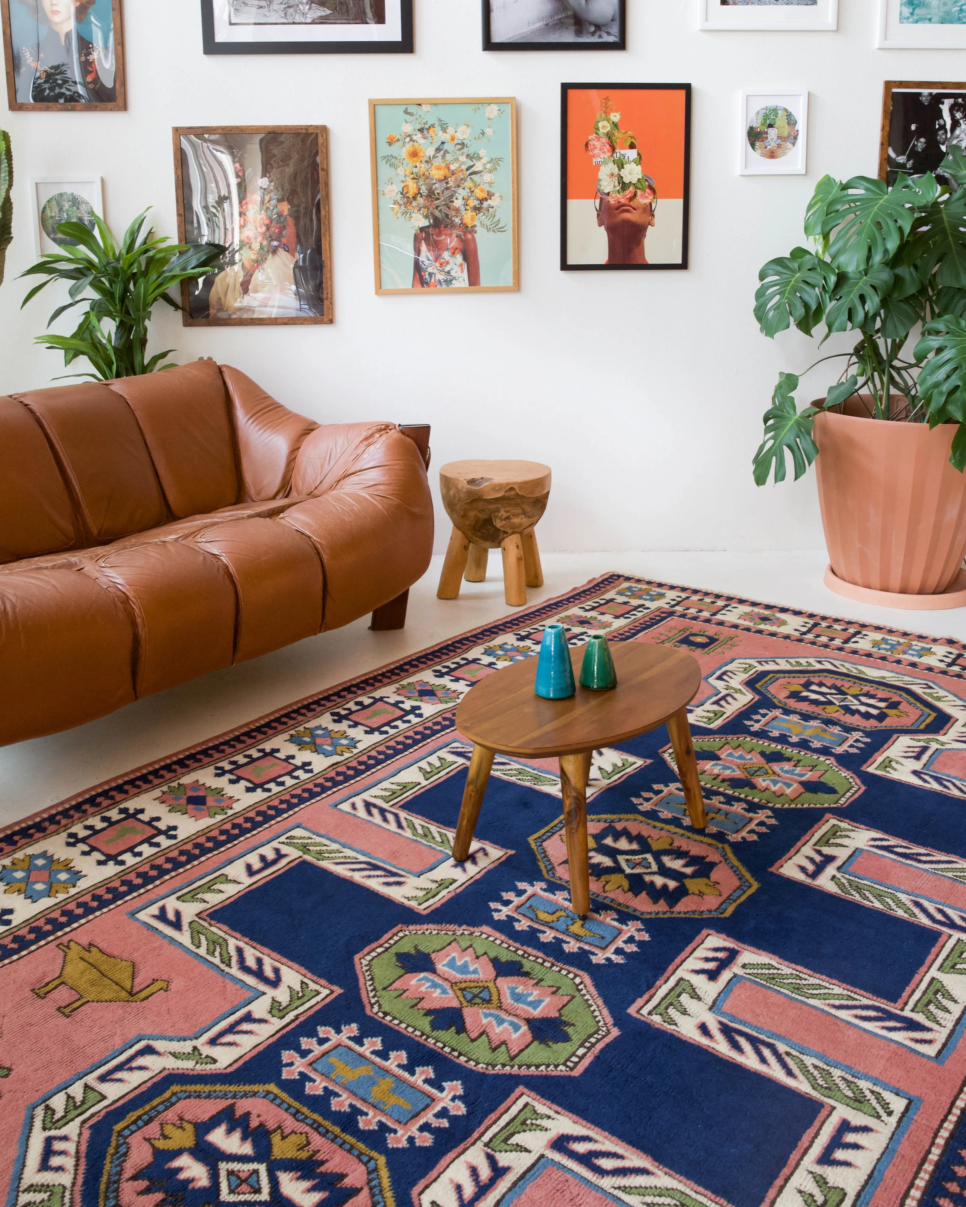Vintage Caucasian design Nigde Rug 6'11"x10'7"