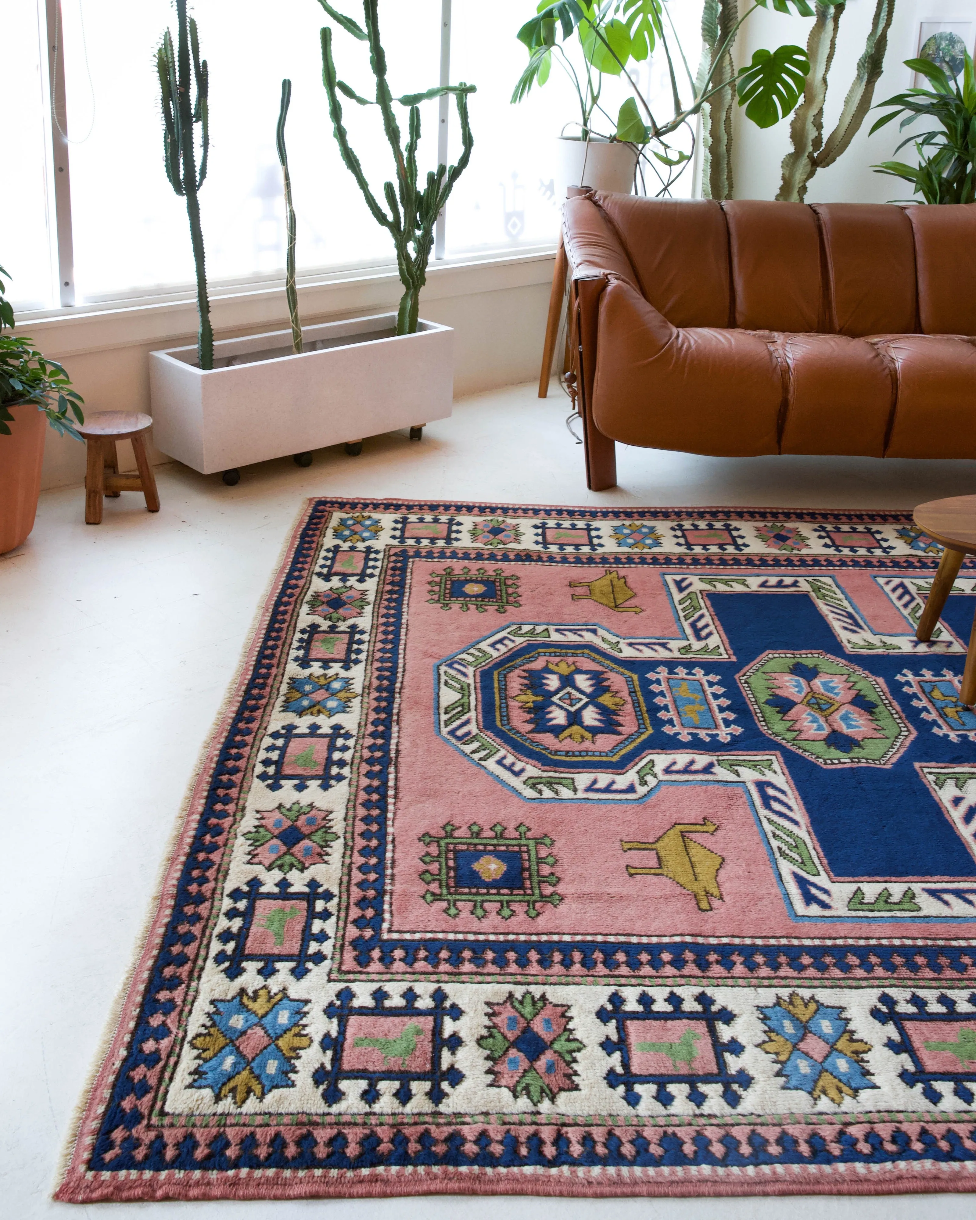 Vintage Caucasian design Nigde Rug 6'11"x10'7"