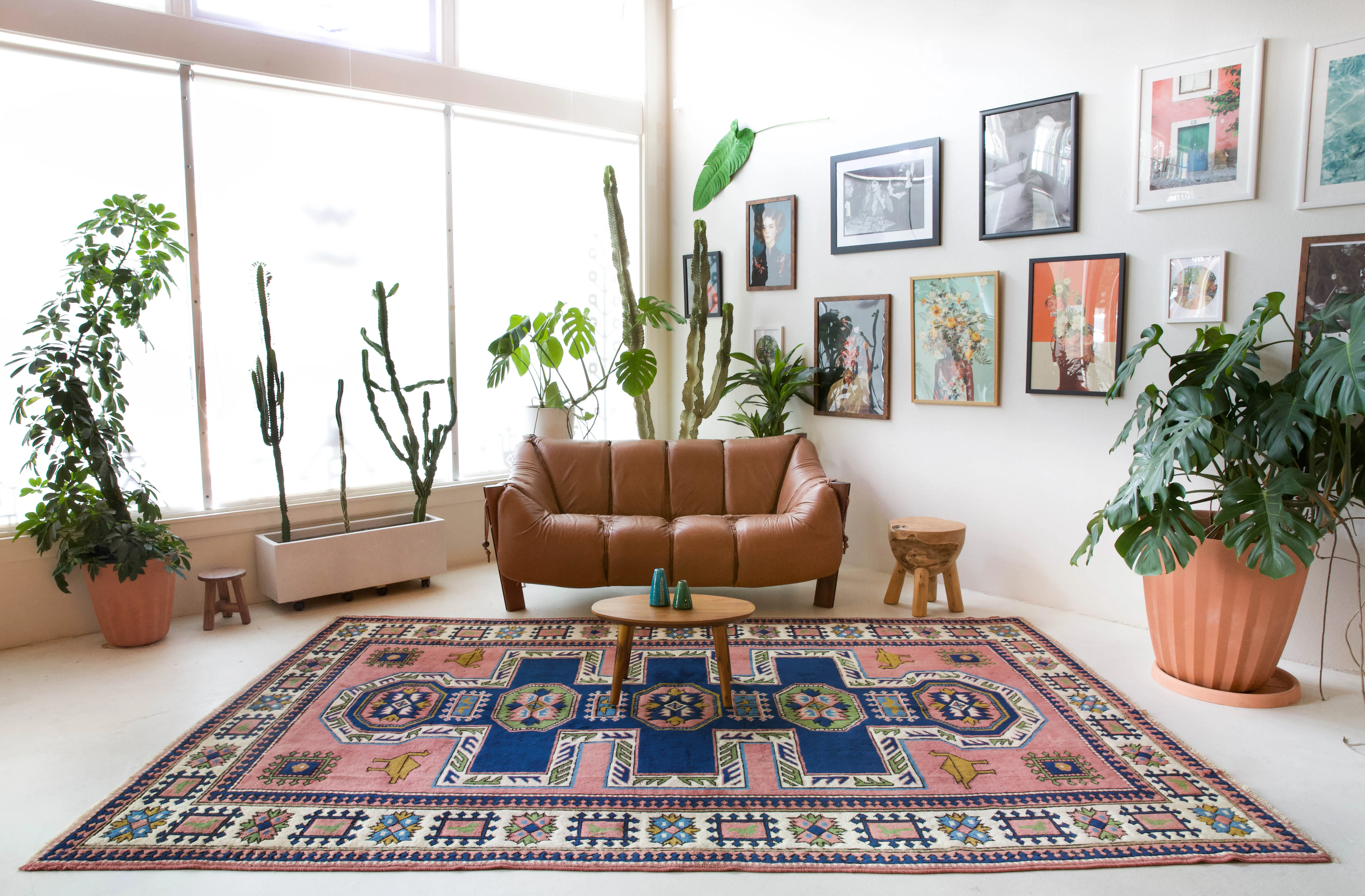 Vintage Caucasian design Nigde Rug 6'11"x10'7"
