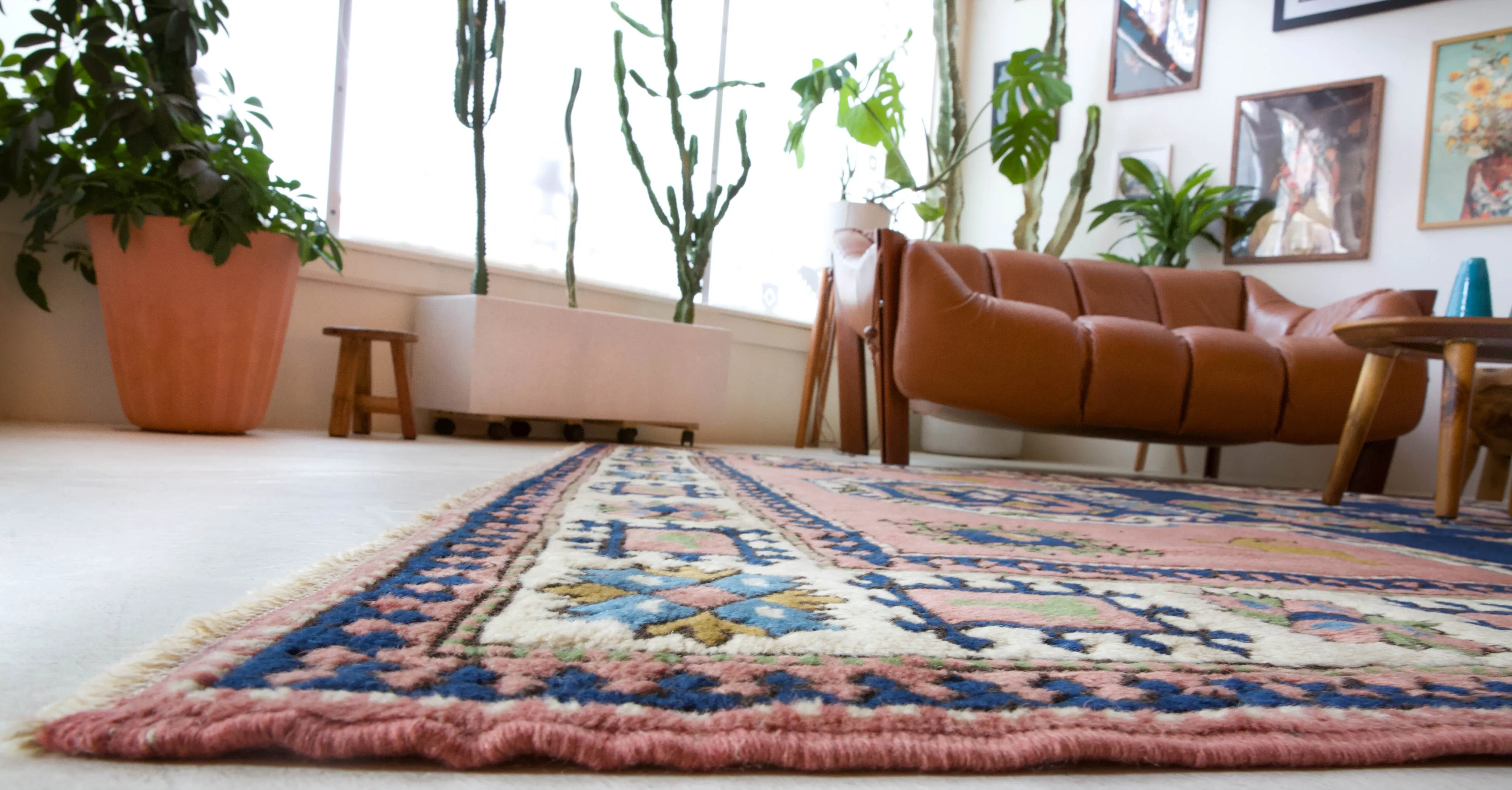 Vintage Caucasian design Nigde Rug 6'11"x10'7"