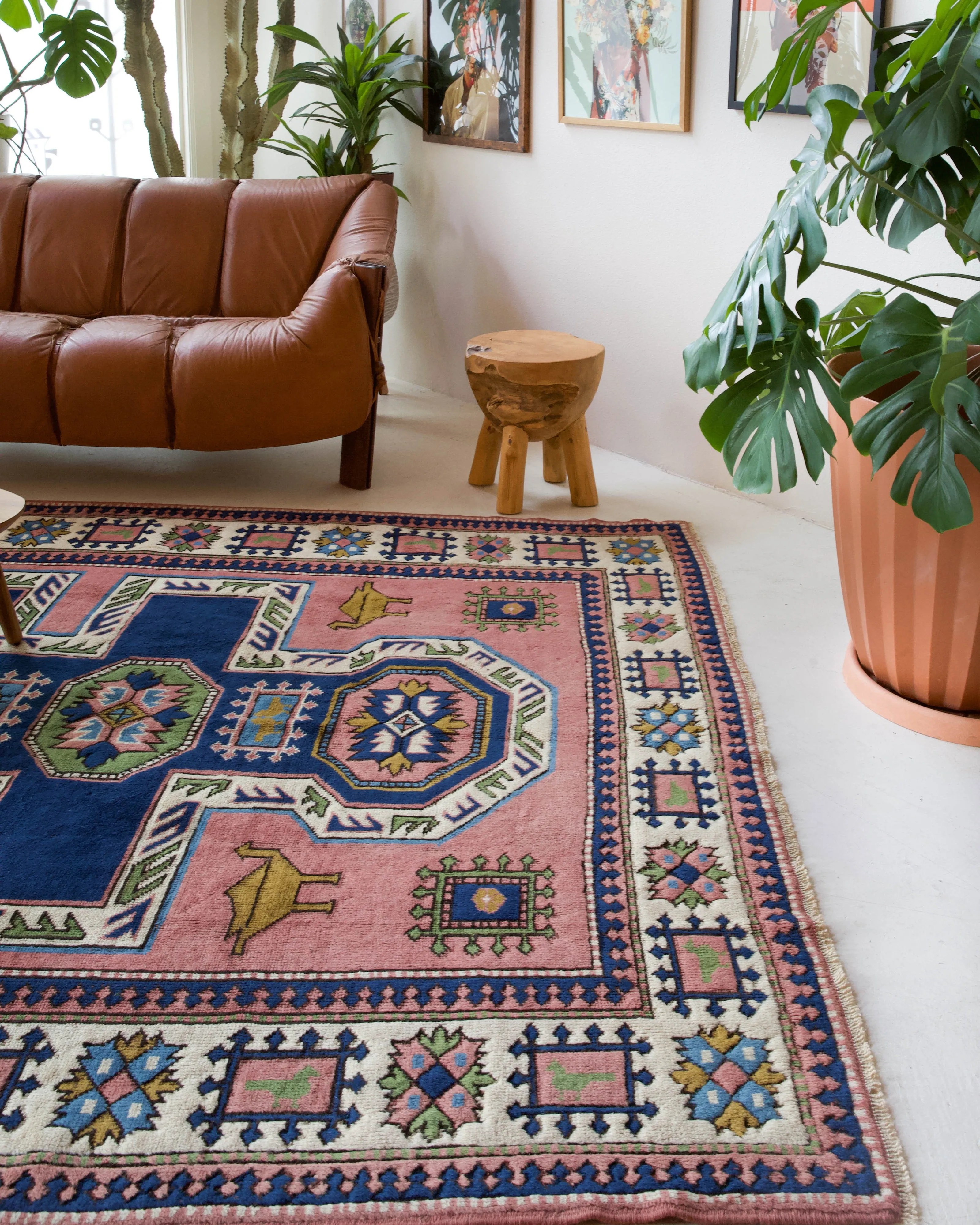 Vintage Caucasian design Nigde Rug 6'11"x10'7"