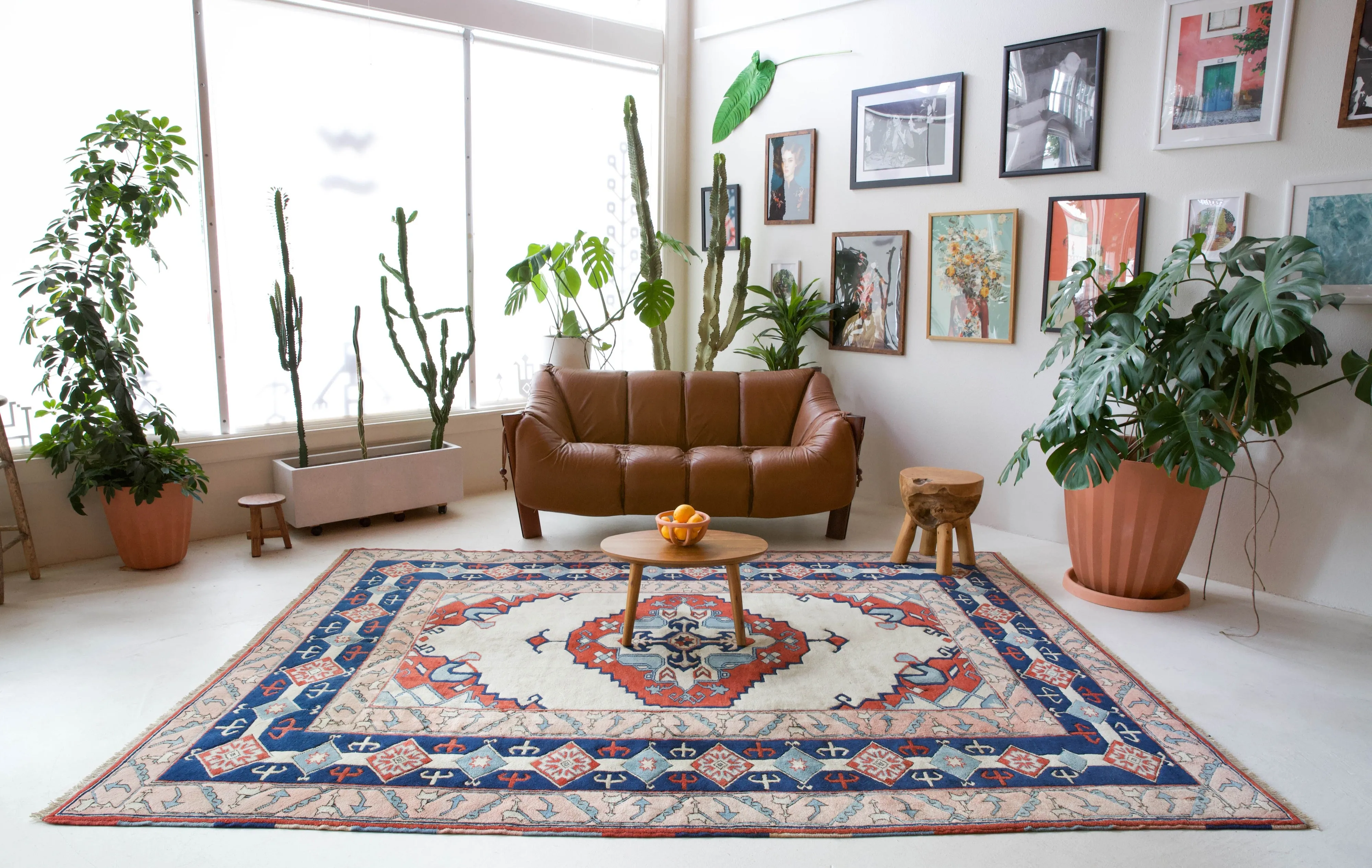 Vintage Caucasian design Nigde Rug 7'4"x9'9"
