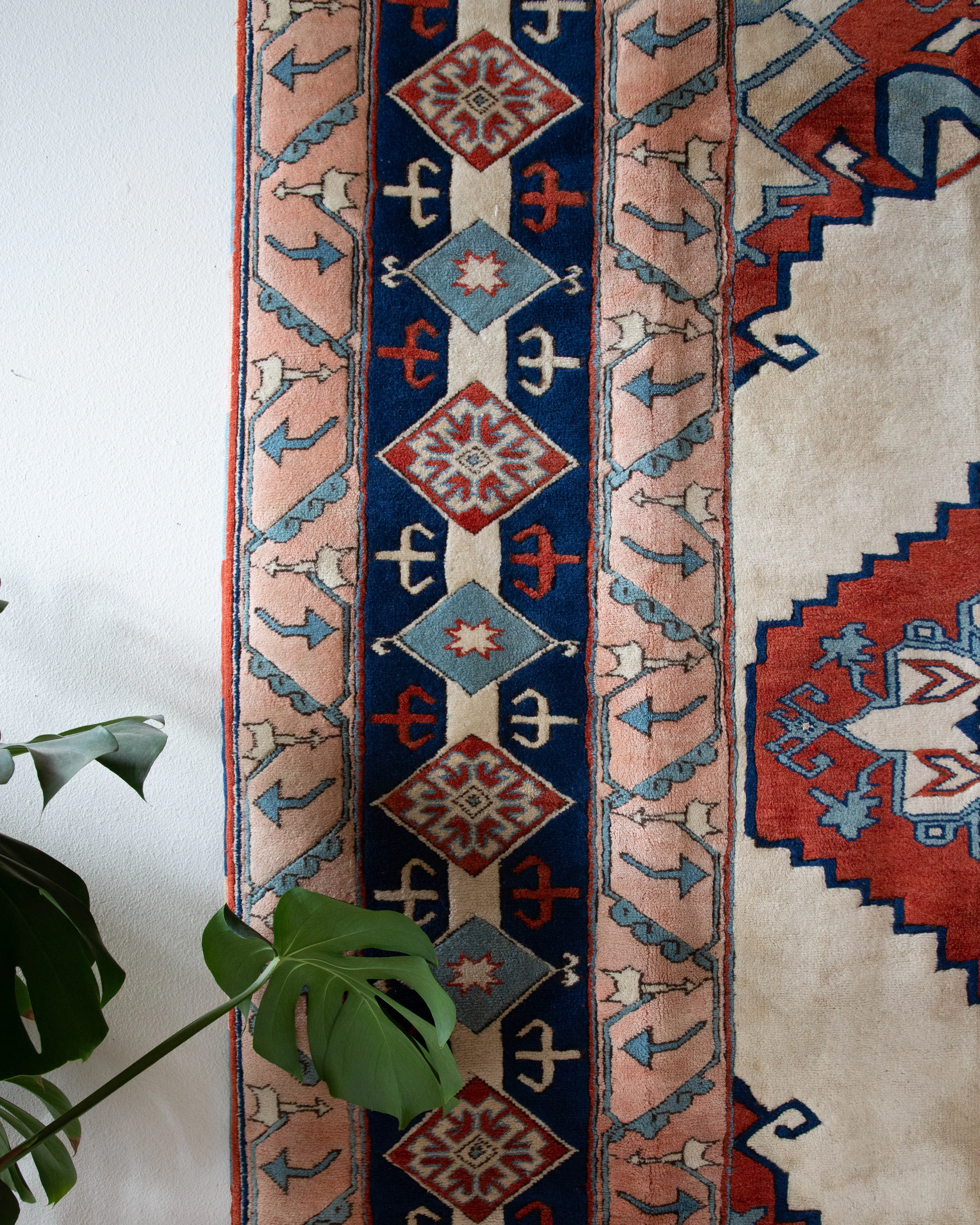 Vintage Caucasian design Nigde Rug 7'4"x9'9"