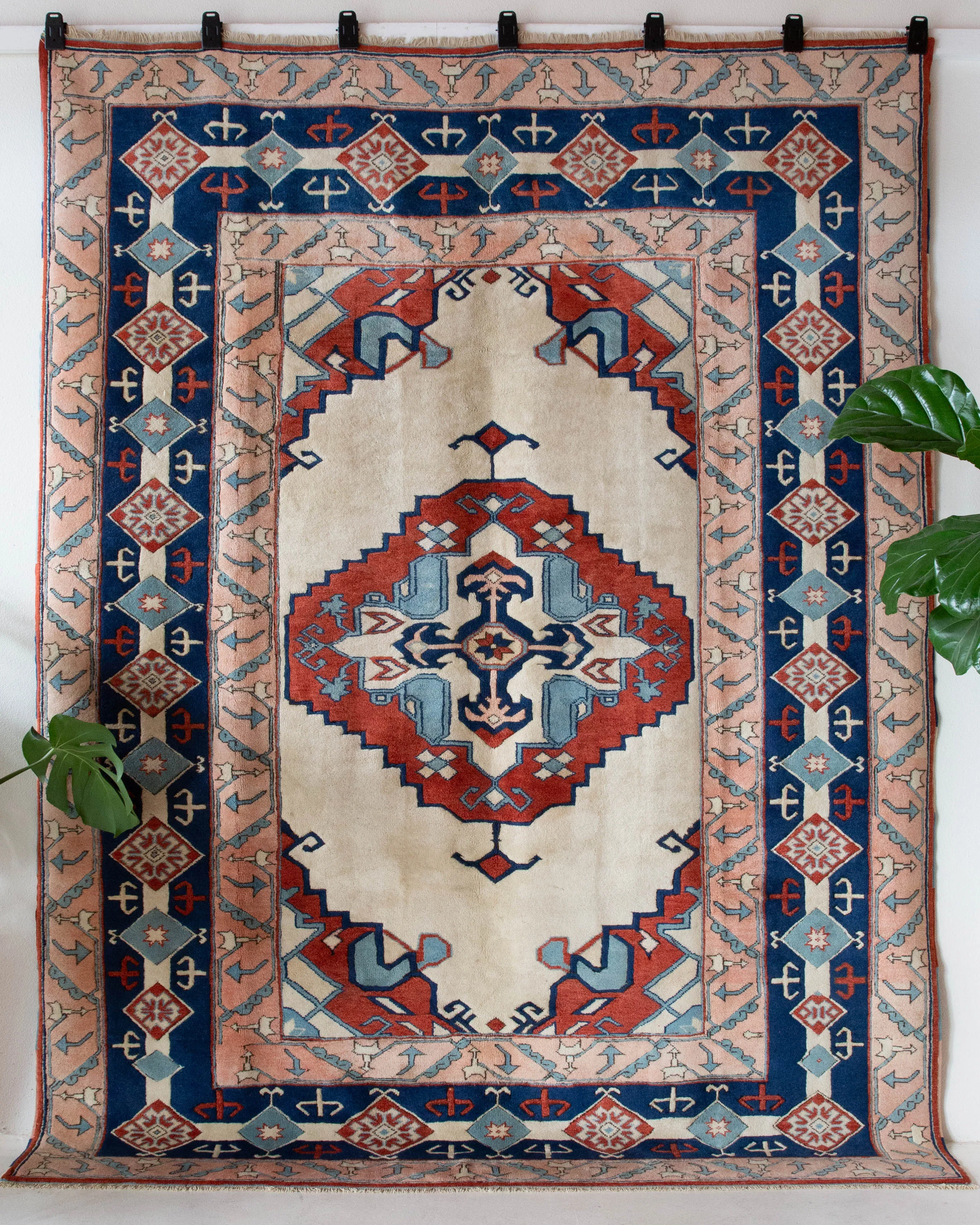Vintage Caucasian design Nigde Rug 7'4"x9'9"