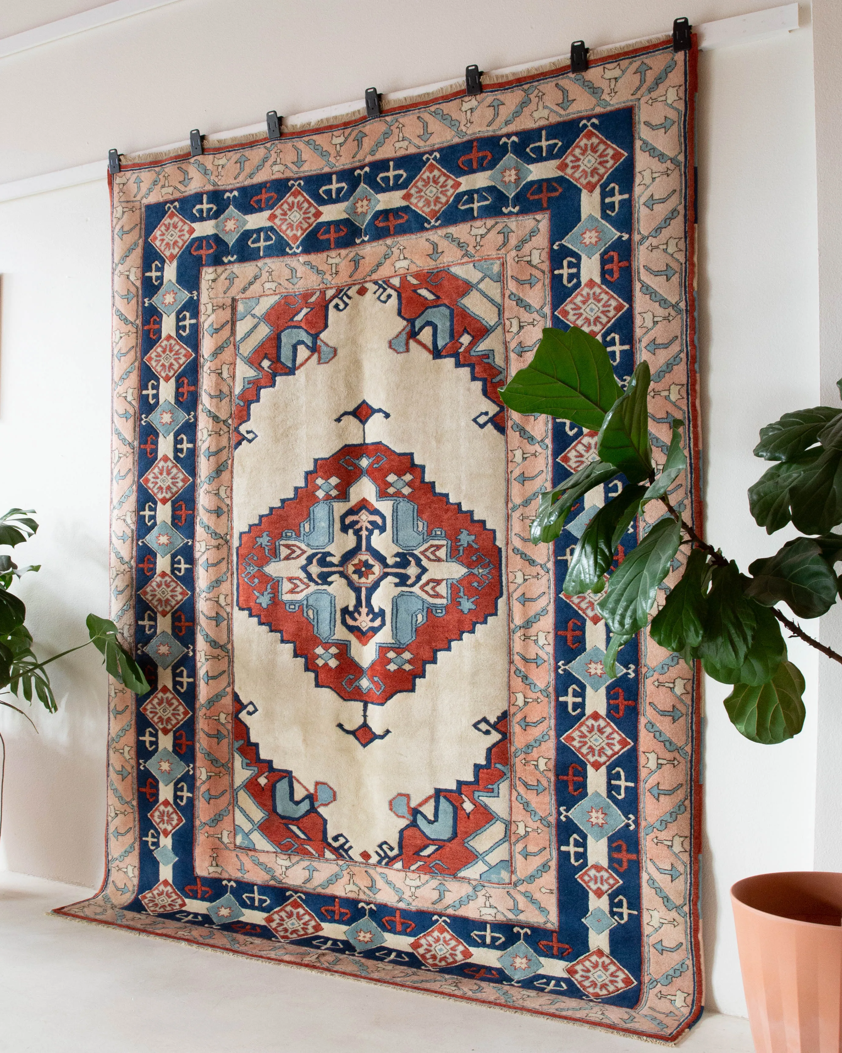 Vintage Caucasian design Nigde Rug 7'4"x9'9"
