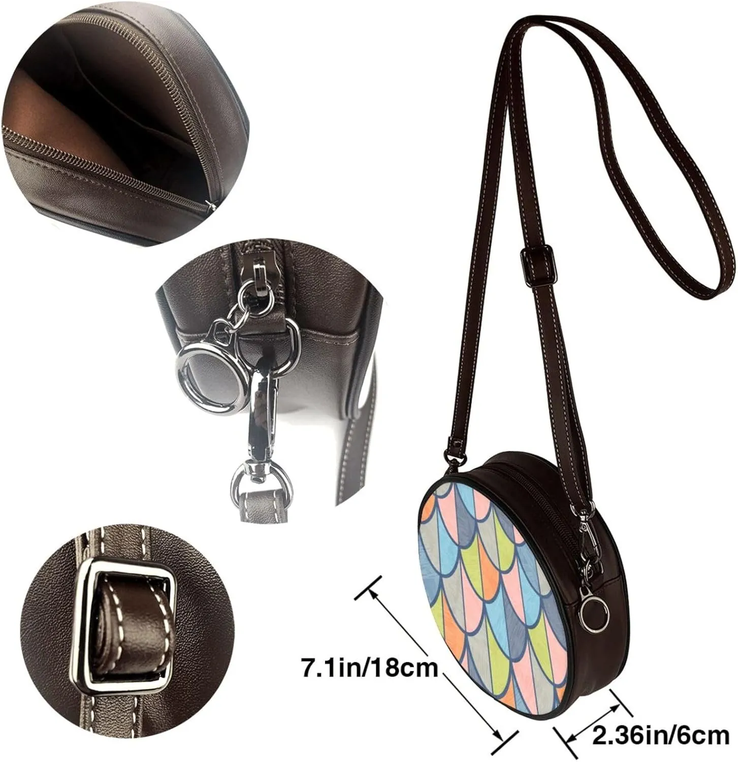Vintage Shoulder Bag Crossbody Handbag, Small PU Leather Shoulder Bag, Circle Handbag for Women