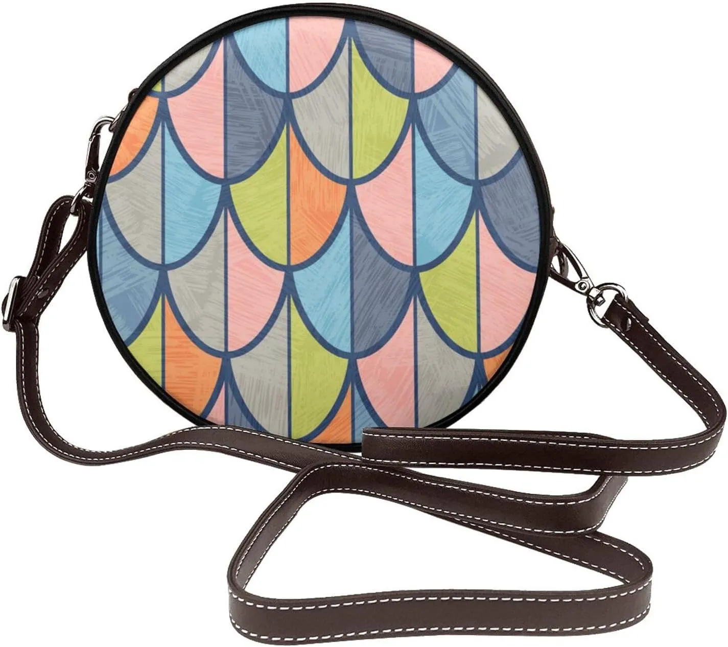 Vintage Shoulder Bag Crossbody Handbag, Small PU Leather Shoulder Bag, Circle Handbag for Women