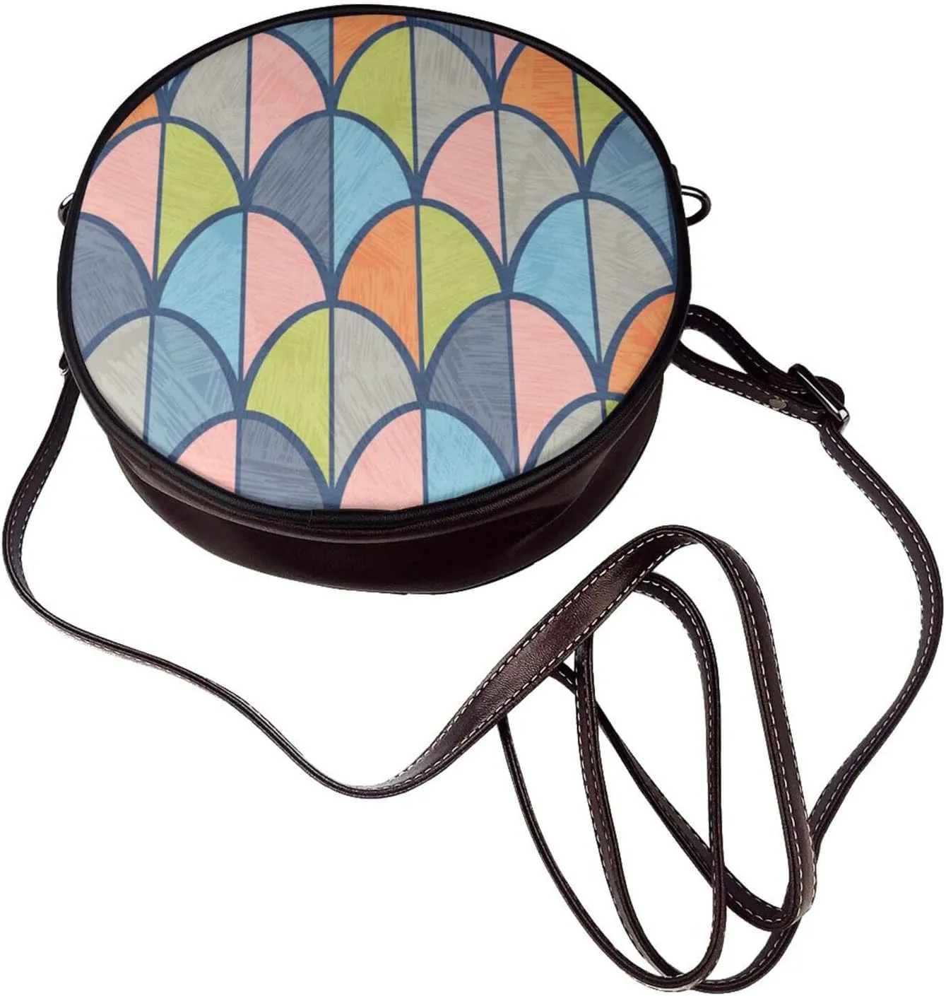 Vintage Shoulder Bag Crossbody Handbag, Small PU Leather Shoulder Bag, Circle Handbag for Women