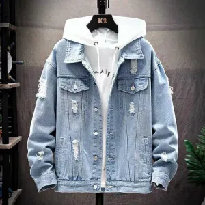 WATER WASHED SOLID COLOR DENIM JACKET