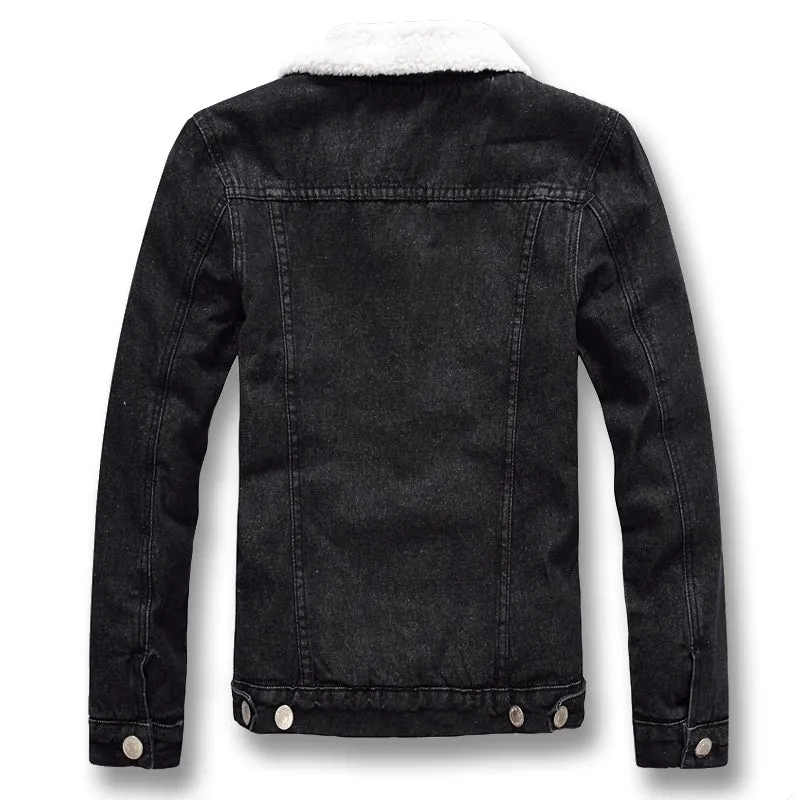 West Louis Winter Thick Fleece Jeans Jacket