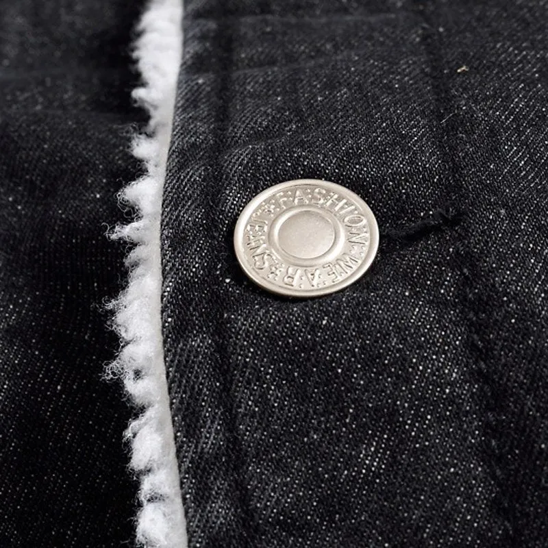 West Louis Winter Thick Fleece Jeans Jacket