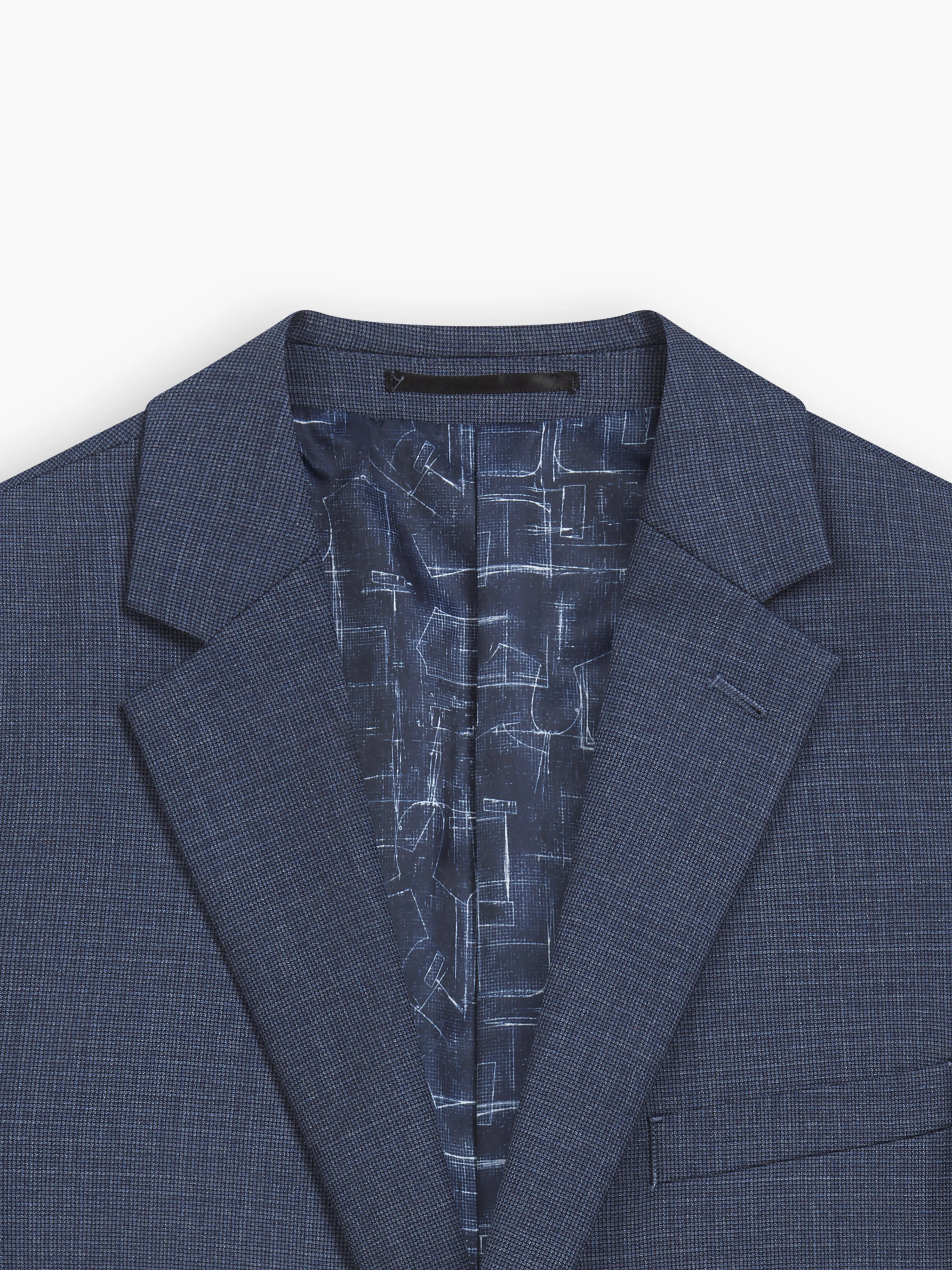 Williams Italian Luxury Slim Denim Puppytooth Suit Jacket