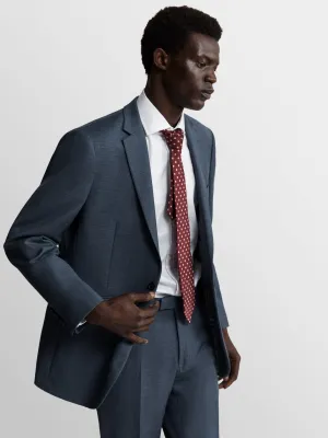 Williams Italian Luxury Slim Denim Puppytooth Suit Jacket