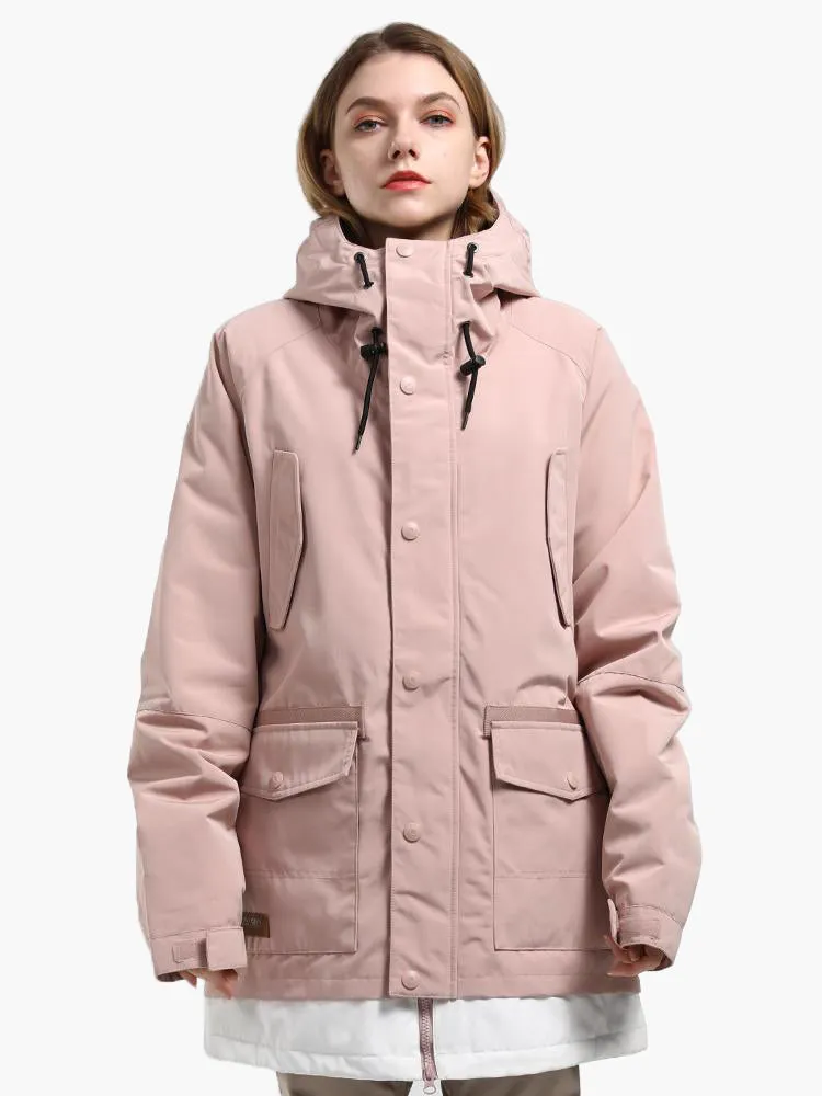 winter new ladies pink ski suit single and double board waterproof wear-resistant warm ski suit