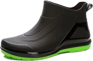 Wjnvfioo Short Tube Rain Shoes Men's Waterproof Rain Boots Medium Tube Anti Slip Rubber Shoes Washing Work Shoes