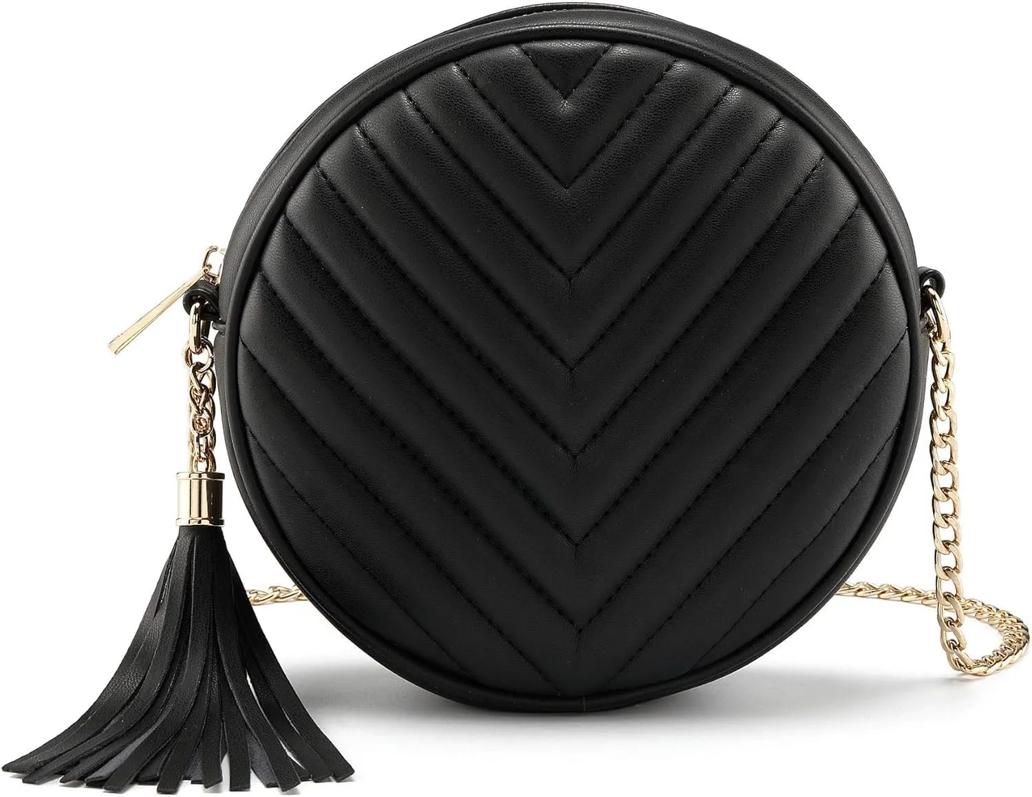 Women Crossbody Shoulder Bag Circle Tassel Purse Clutch Evening Small PU leather Handbag Fashion Wallet With Chain