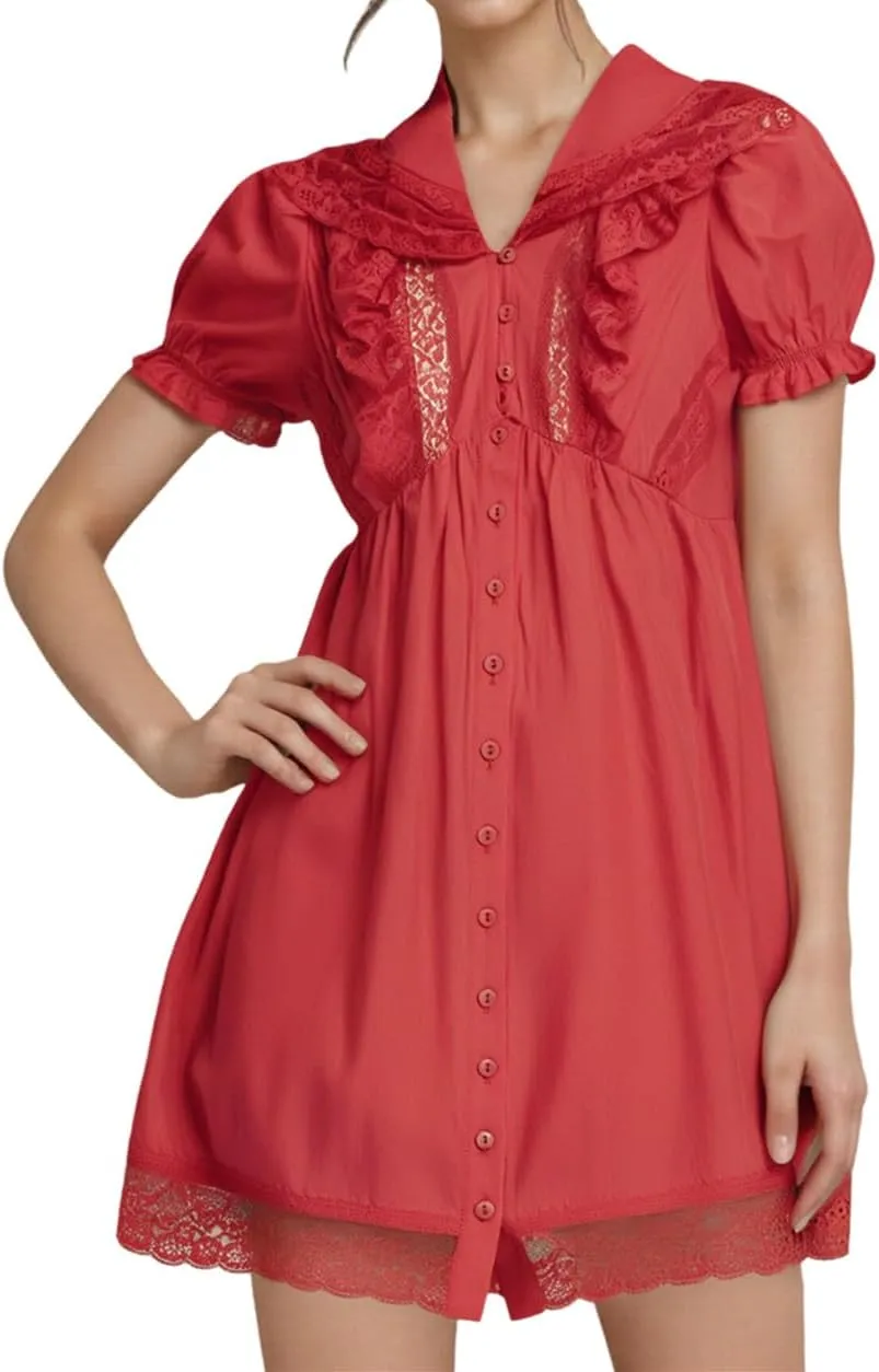 Women Hollow Out Babydoll Mini Dress Sleeveless Aline Vacation Beach Boho Sundress Going Out Y2k Ruffle Dress