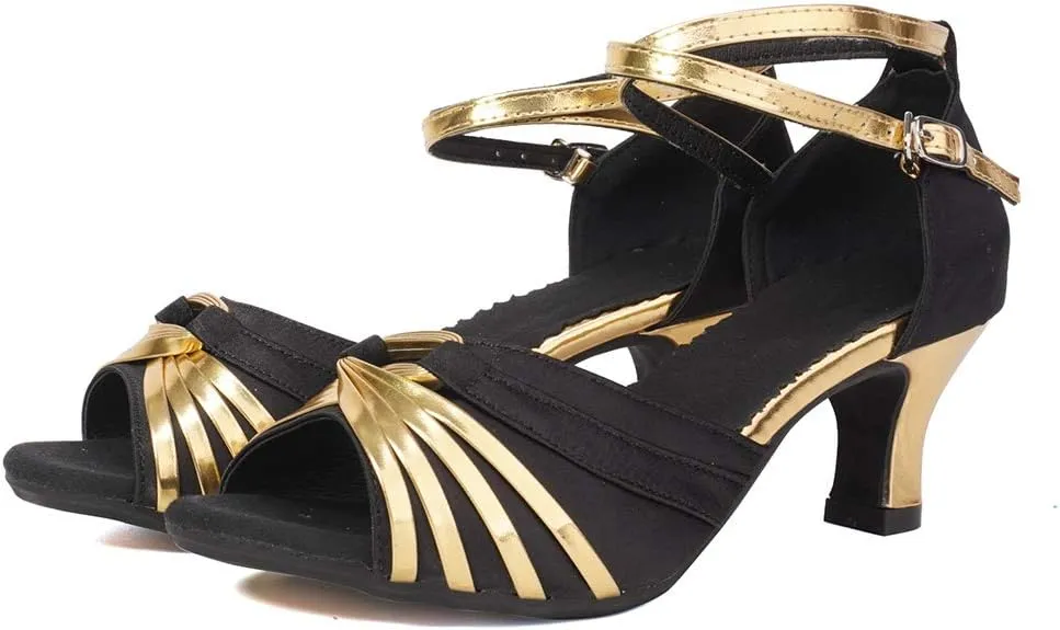 Women Latin Dance Shoes Ballroom Dance Shoes with Open Toe, Model DY-08