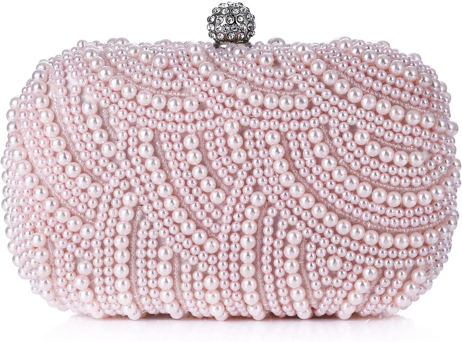 Women Pearl Evening Clutch Bag Handmade Full Beaded Elegant Bridal Purse Crossbody Handbag For Wedding Party Prom