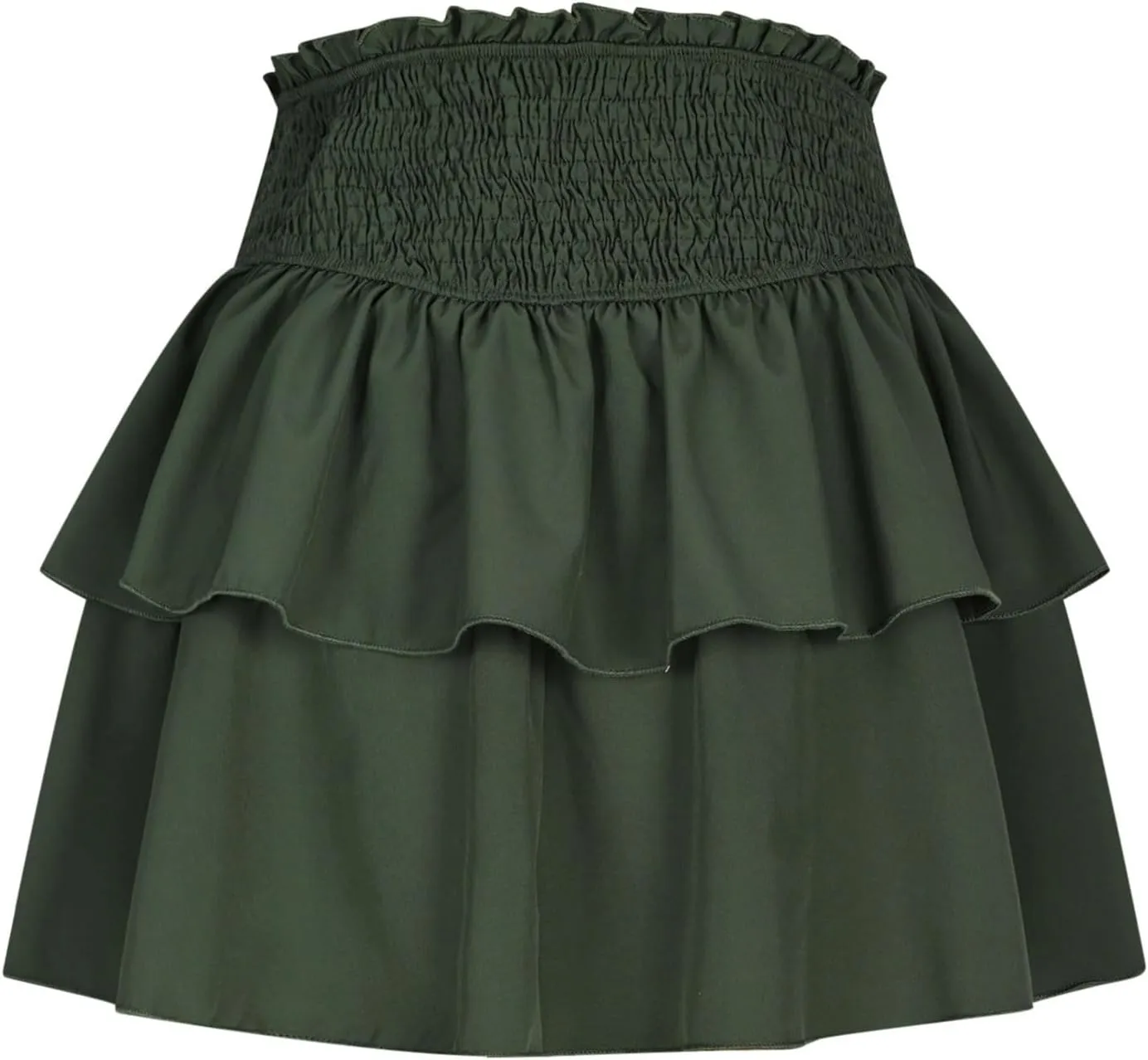 Women Summer Tiered Short Skirt with Shorts, Smocked High Waisted Ruffle Mini Skirts Teen Girls Cute Casual Skirts