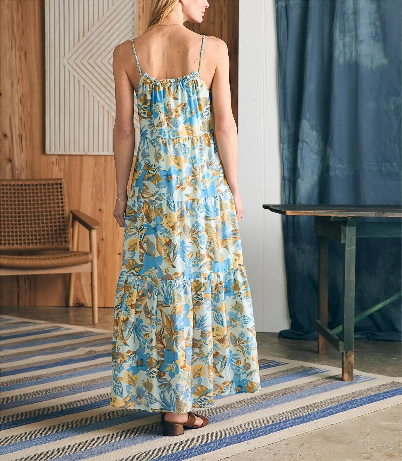 Women Summer Y2k Boho Maxi Dress Graffiti Spaghetti Strap Long Dress Causal Backless Flowy Beach Sundress