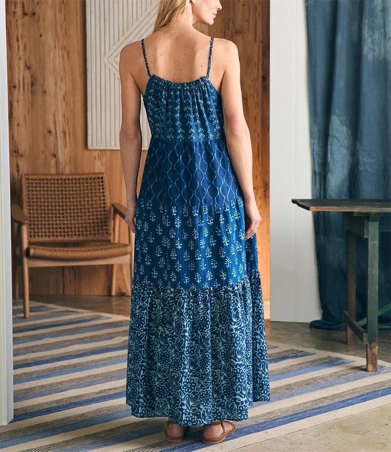 Women Summer Y2k Boho Maxi Dress Graffiti Spaghetti Strap Long Dress Causal Backless Flowy Beach Sundress
