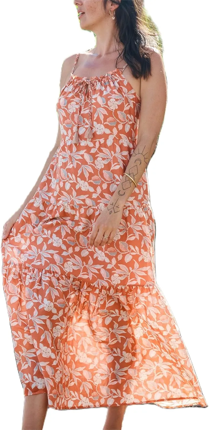 Women Summer Y2k Boho Maxi Dress Graffiti Spaghetti Strap Long Dress Causal Backless Flowy Beach Sundress