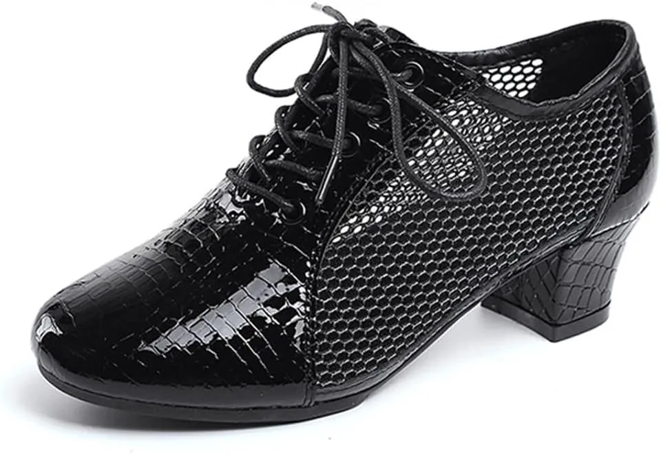 Womens Ballroom Dance Boots Beginner Latin Dancing Shoes Split-Sole Performance Character Teaching Shoes