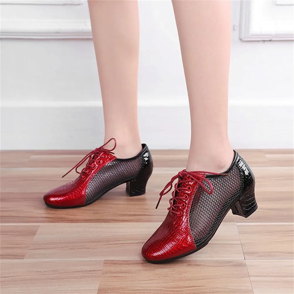 Womens Ballroom Dance Boots Beginner Latin Dancing Shoes Split-Sole Performance Character Teaching Shoes