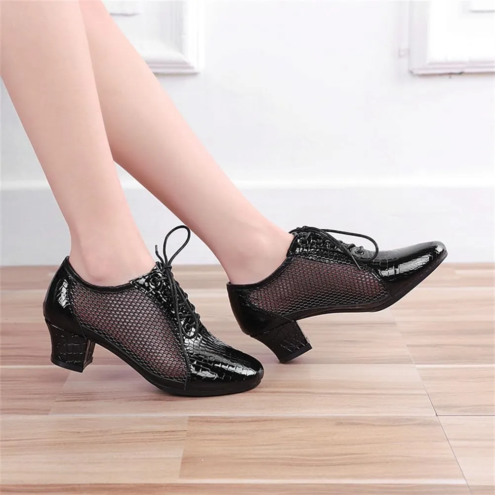 Womens Ballroom Dance Boots Beginner Latin Dancing Shoes Split-Sole Performance Character Teaching Shoes