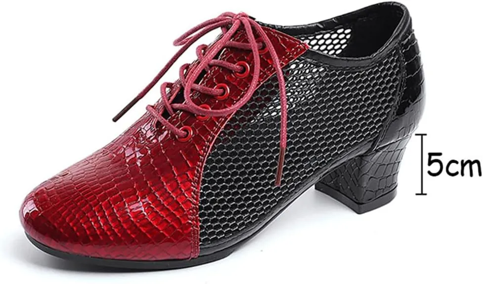 Womens Ballroom Dance Boots Beginner Latin Dancing Shoes Split-Sole Performance Character Teaching Shoes