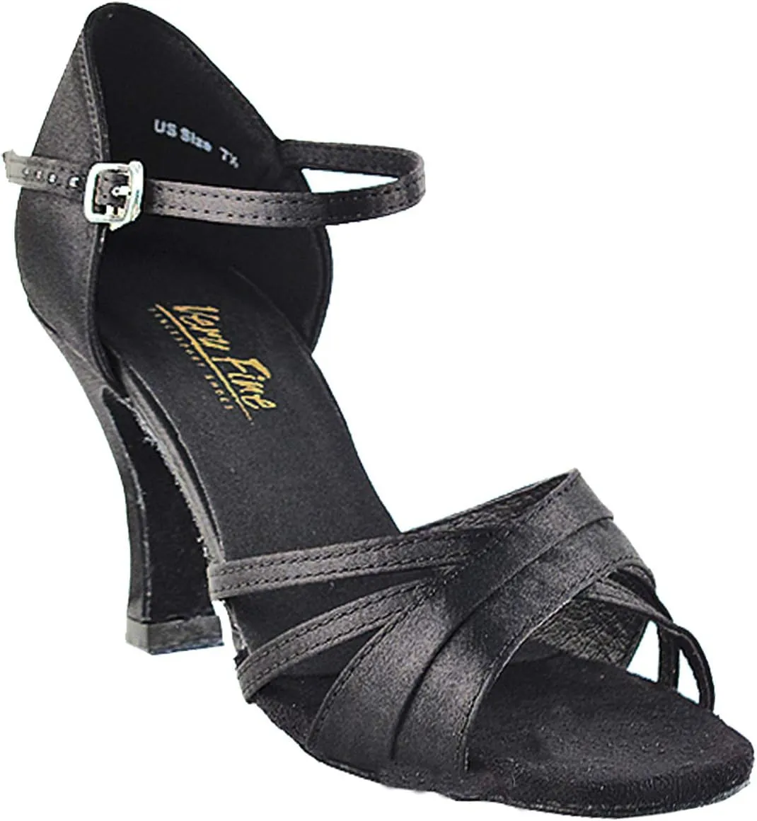 Women's Ballroom Dance Shoes Tango Wedding Salsa Dance Shoes Black Satin 6030EB Comfortable - Very Fine 2.5" Heel 5.5 M US [Bundle of 5]