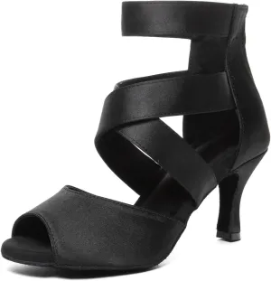 Women's Ballroom Dancing Shoes Open Toe High Heel Salsa Latin Wedding Party Boots