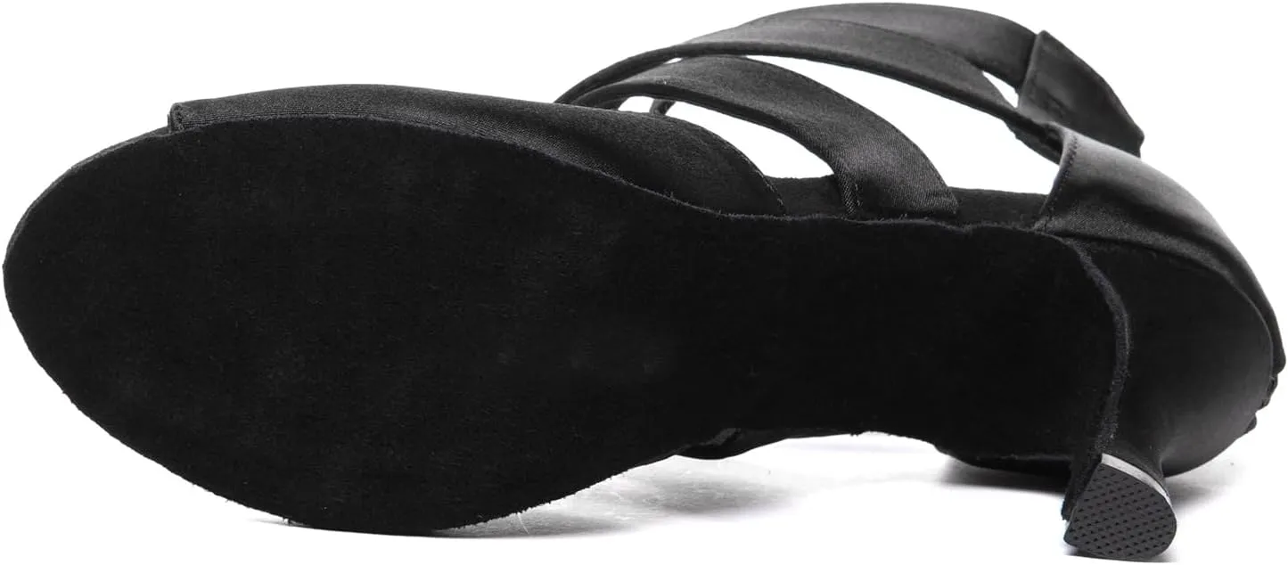 Women's Ballroom Dancing Shoes Open Toe High Heel Salsa Latin Wedding Party Boots