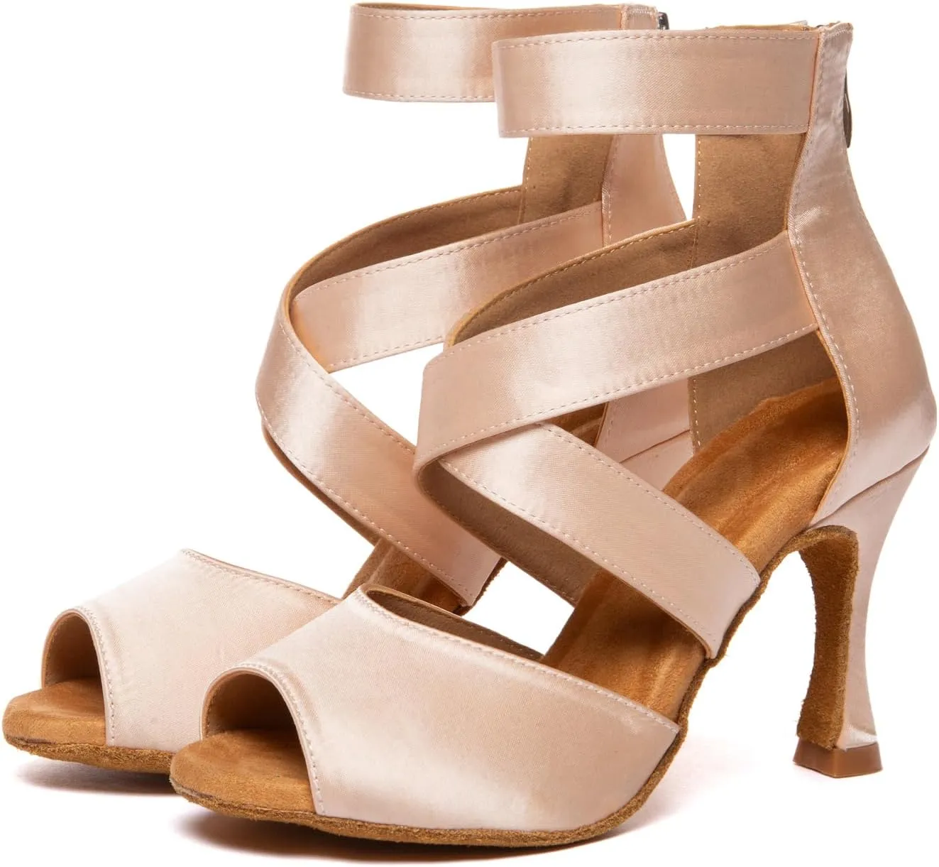 Women's Ballroom Dancing Shoes Open Toe High Heel Salsa Latin Wedding Party Boots