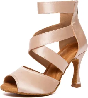 Women's Ballroom Dancing Shoes Open Toe High Heel Salsa Latin Wedding Party Boots